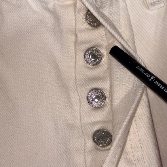 Levis 501 Jeans Unisex W31 L30 White Cotton Tie-Dye Button Fly Straight Fit - Picture 11 of 11